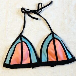 Xhilaration Color Block Swim Triangle Top - M